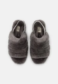 Ugg Fluff Yeah Slide - Tøfler - Charcoal -Ugg 6136d4be5a56437e9809fd5f1315ce87